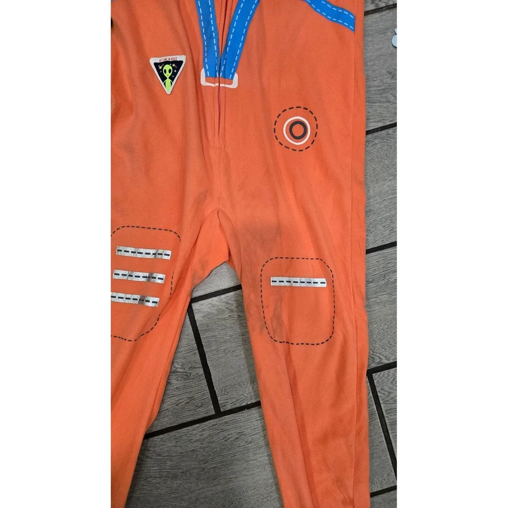 Cat &‎ Jack Kids Orange Space Explorer Hooded One-Piece Pajamas Size L (12/14)